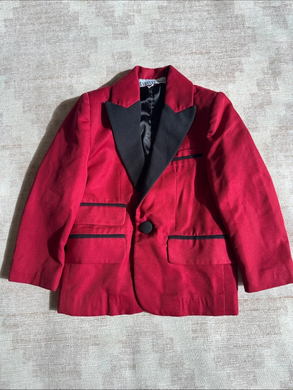 Itty Bitty Toes Toddler size 2 Red and Black Wedding Holiday Church Suit